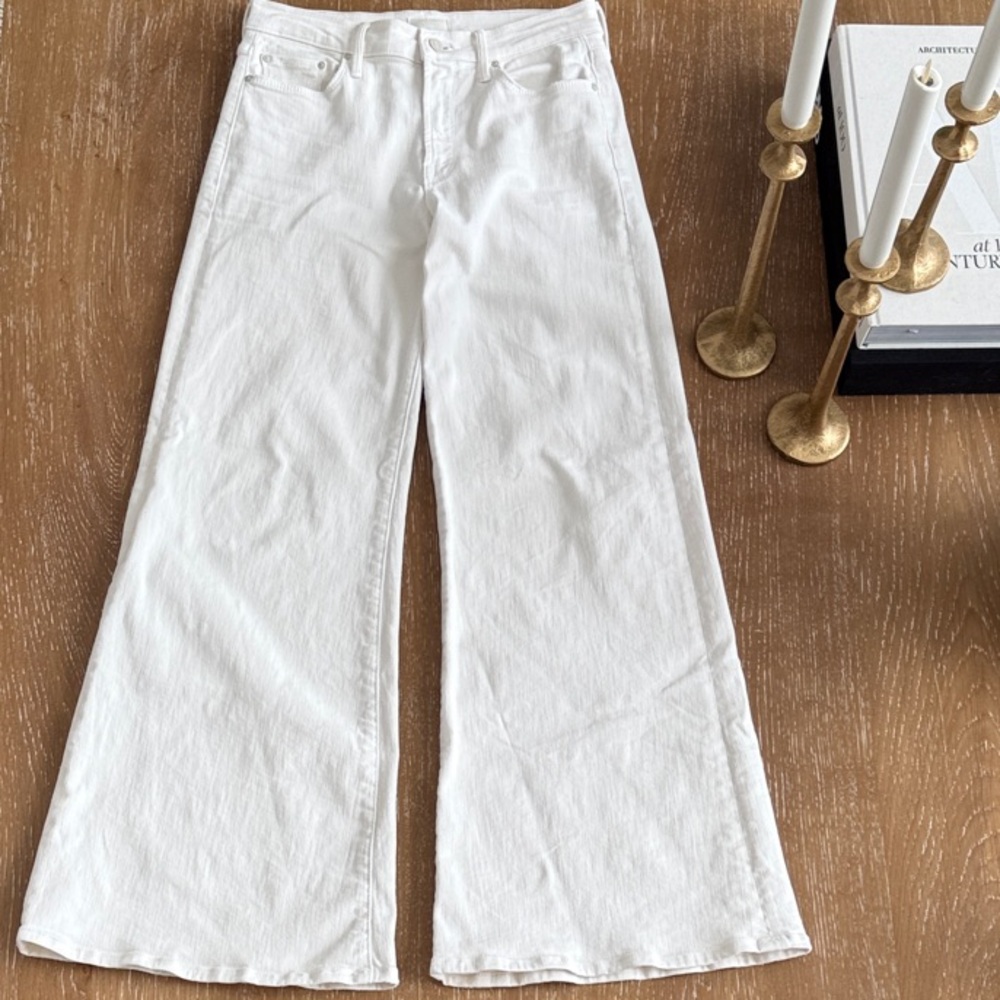 MOTHER The Twister Skimp in Cream Puff Wide Leg Jeans size 26